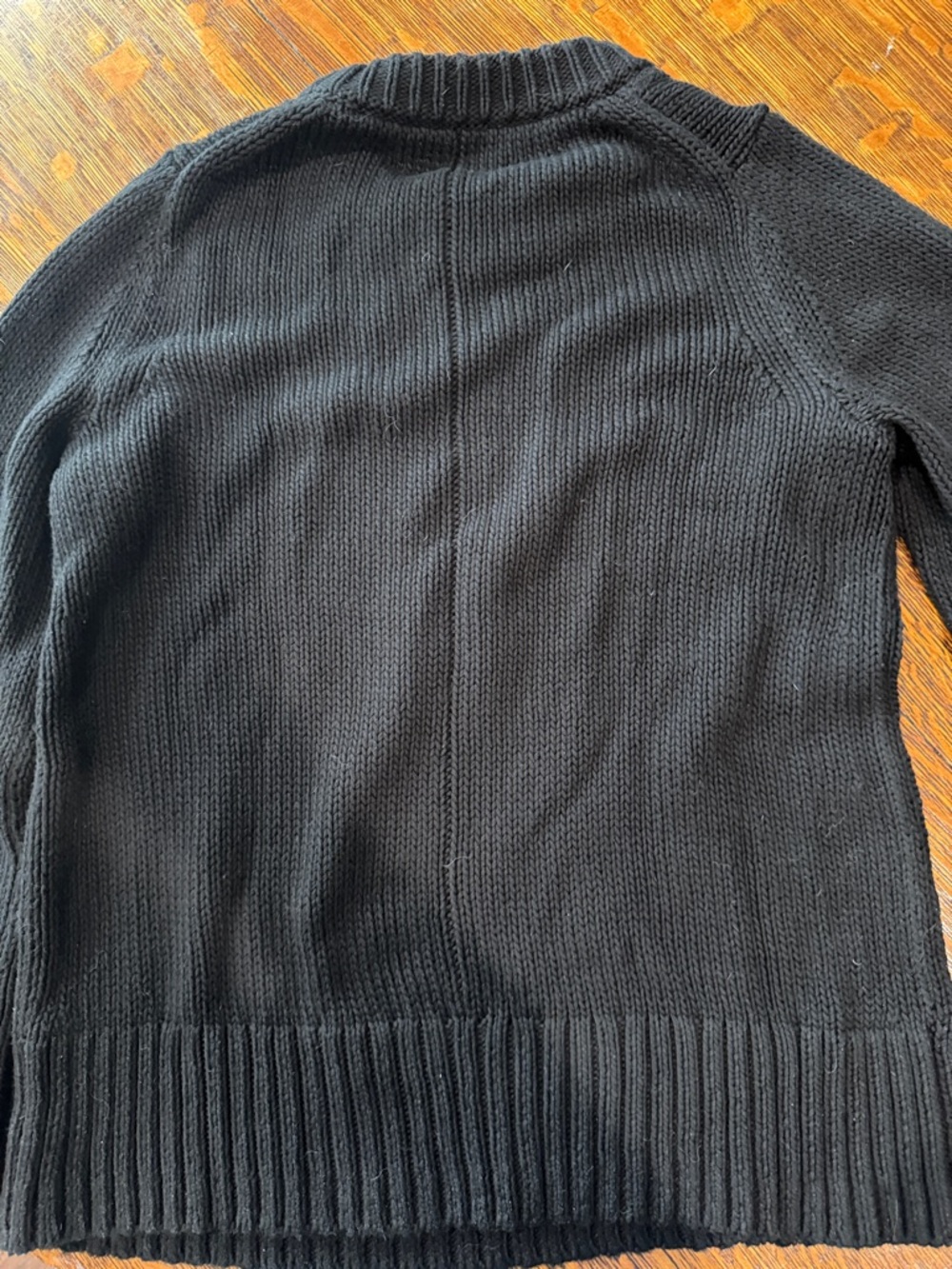 Womens Black Crewneck Cotton Sweater - Picture 5 of 5